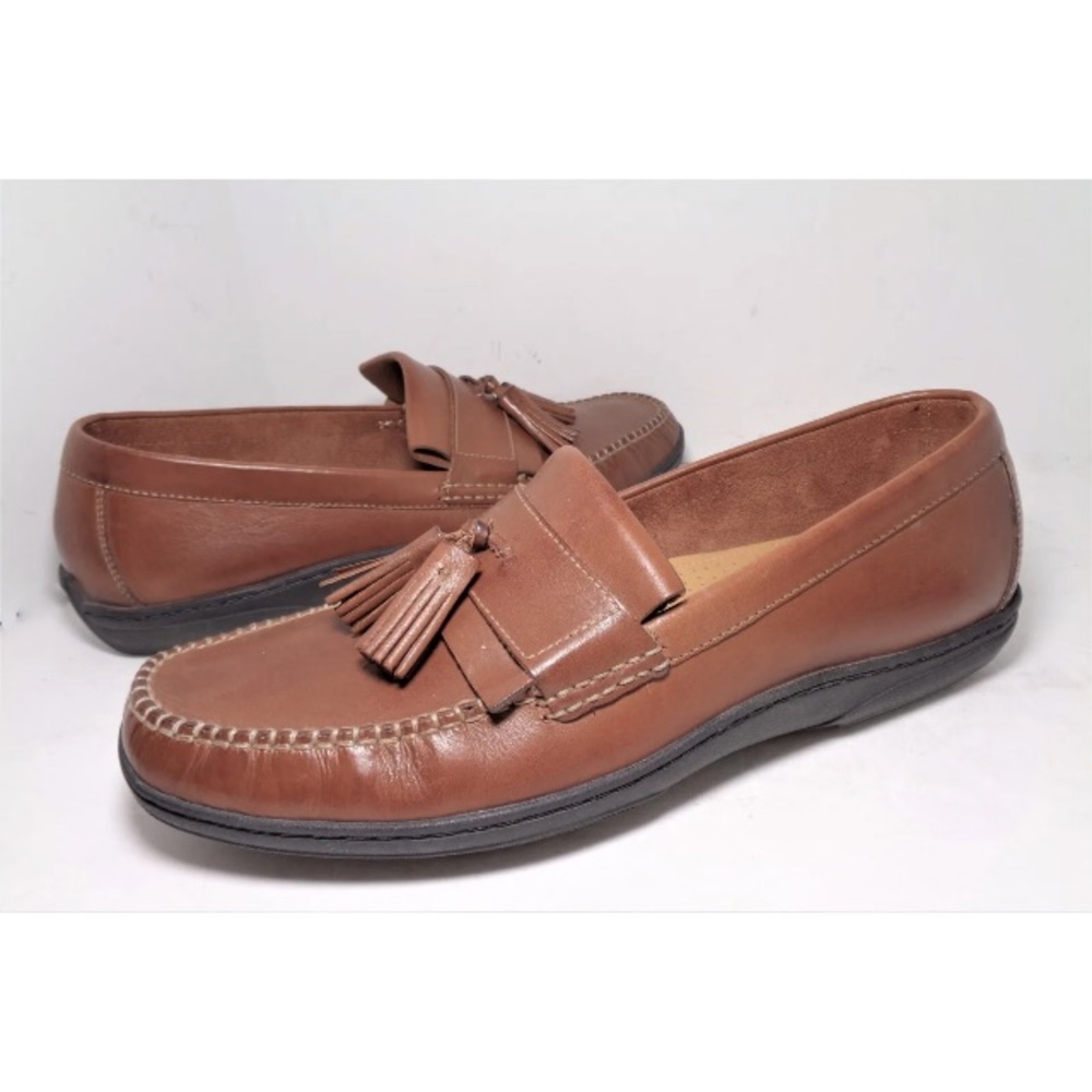 Cole Haan mens tassel loafers brown leather shoes size 11